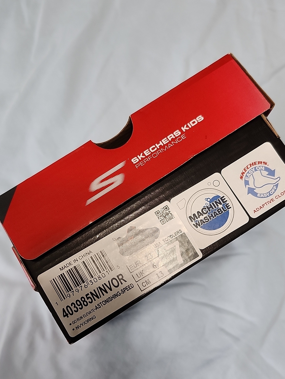 SKECHERS Go Run Kids Performance Sneakers, Navy/Orange - Size 7 Toddlers - Picture 6 of 6